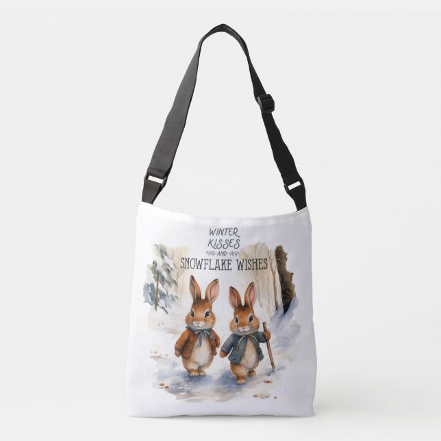 Bolso Cruzado Besos de invierno y deseos de copas de nieve (Anverso)