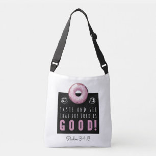 Bolso Cruzado Bíblica linda salmo 34:8 con anillos rosados