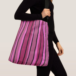 Bolso Cruzado Big Color Pop Hot Pink and Black Strips