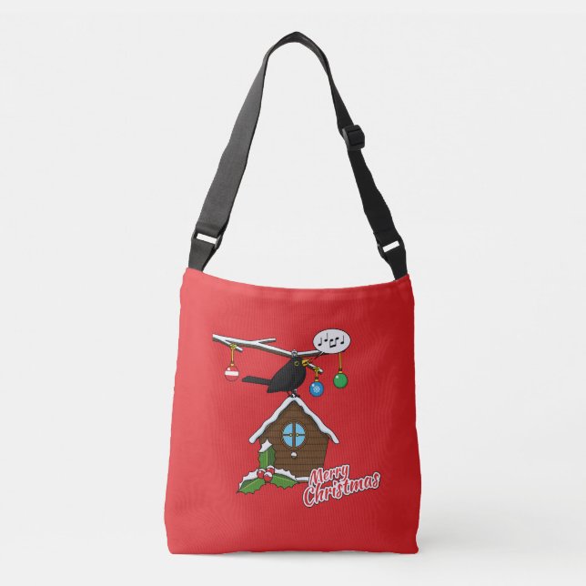 Bolso Cruzado Bird House Merry Christmas (Anverso)