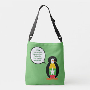 Bolso Cruzado Birmania Myanmar Pingüino Personalizado Hablando