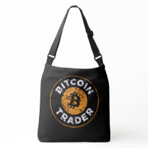 Bitcoin Trader Grunge Text Circle contorno Negro