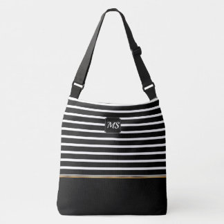 Bolso Cruzado Black and White Striped - Customize
