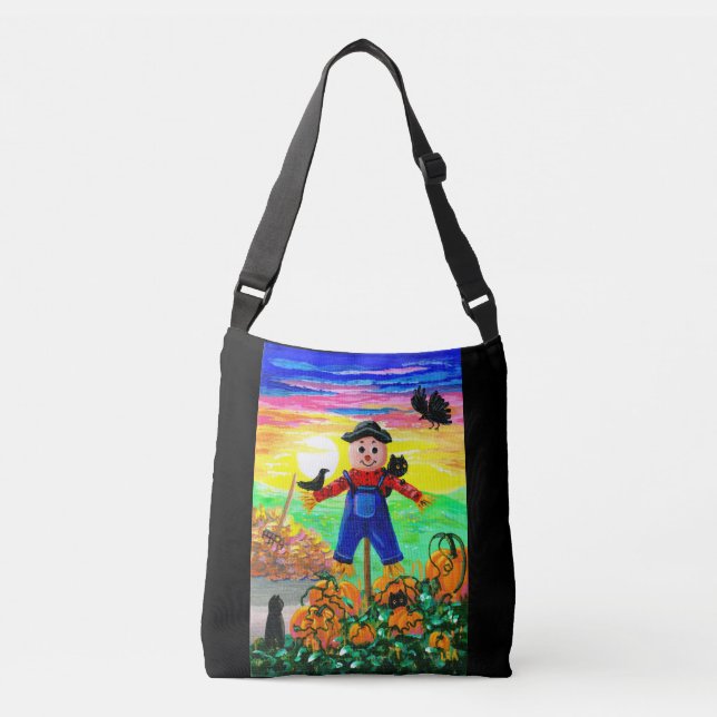 Bolso Cruzado Black Cat Fall Scare Crow (Anverso)
