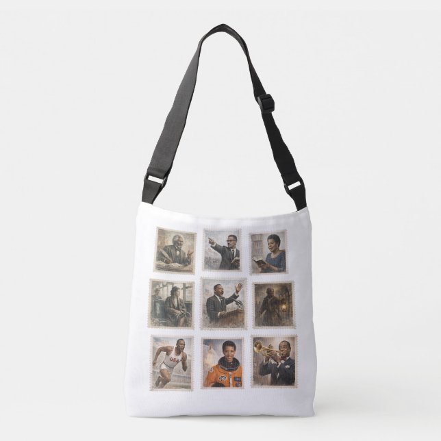 Bolso Cruzado Black history stamps (Anverso)