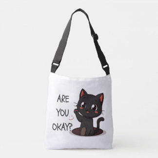 Bolso Cruzado Black Kawaii Cat Tote Bag – Cute Kawaii Cat Lover