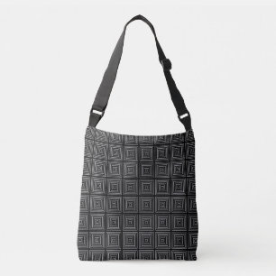 Bolso Cruzado Blanco negro de los riscos cuadrados
