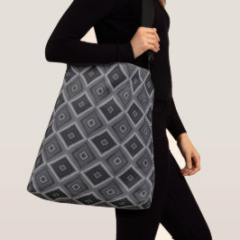 Bolso Cruzado Blanco Negro Gris Diamante Geométrico