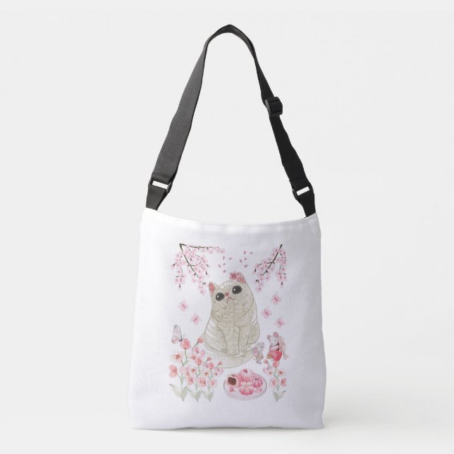 Bolso Cruzado Blossom de cerezo de gato (Anverso)