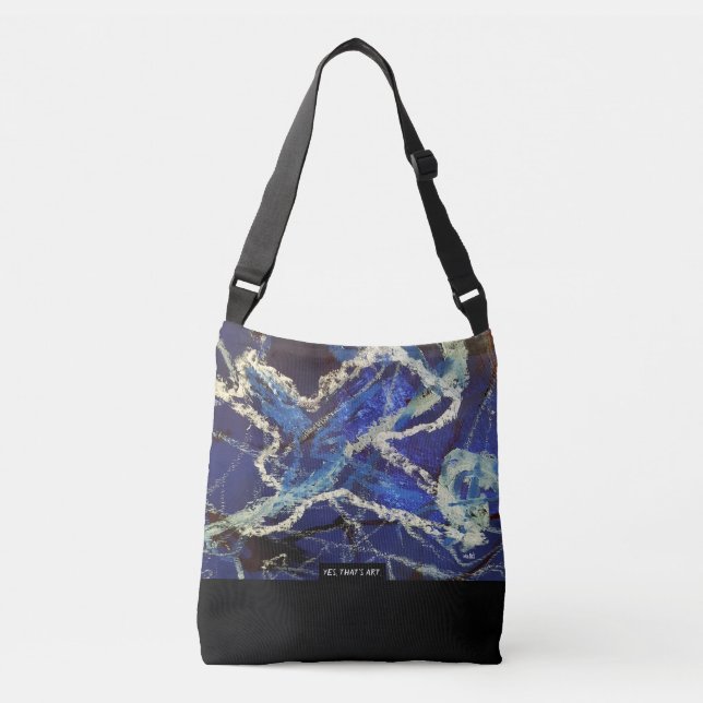 Bolso Cruzado Blue Bird, Abstract Art (Anverso)