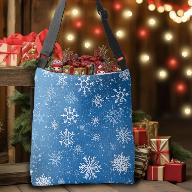 Bolso Cruzado Blue de zafiro con copos de nieve blancos (Subido por el creador)