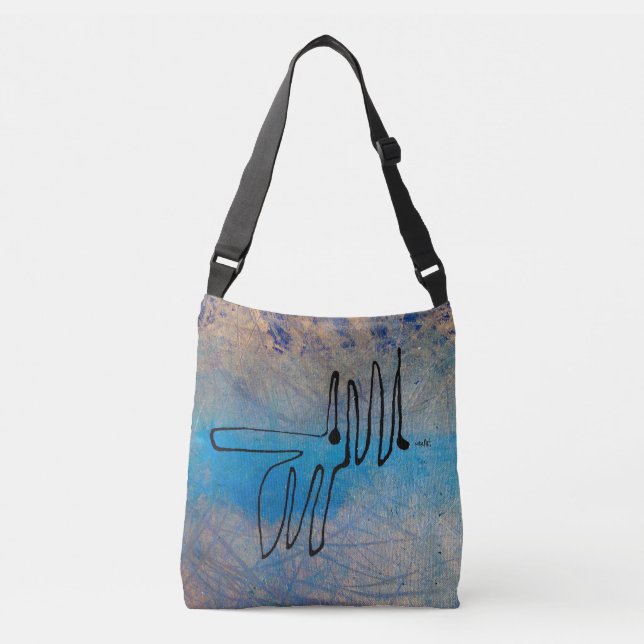 Bolso Cruzado Blue Dog, Abstract Art (Anverso)