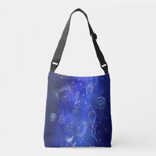 Bolso Cruzado Blue Marine Underwater Jellyfish World