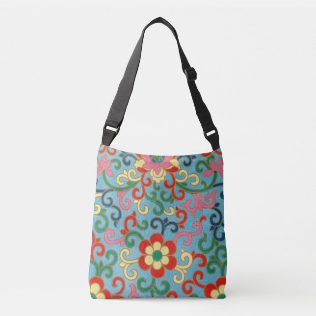 Bolso Cruzado Boho Moda retro floral oriental (Anverso)