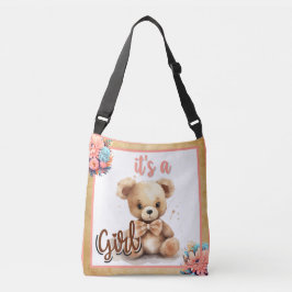 Bolso Cruzado Boho Pink Bear Baby Shower