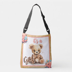 Bolso Cruzado Boho Pink Bear Baby Shower