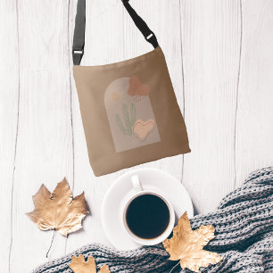 Bolso Cruzado Boho Shapes Resumen Beige Terracotta Sun Cactus