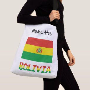 Bolso Cruzado Bolivia Bandera Boliviana Texto Personalizado