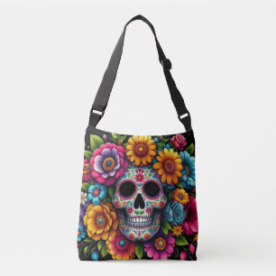 Bolso Cruzado ¡Bolsa de cráneo de flor!