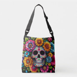 Bolso Cruzado ¡Bolsa de cráneo de flores!