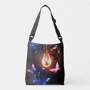 Bolso Cruzado Bombilla brillante con mariposas nocturnas