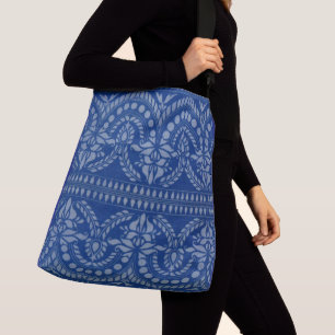 Bolso Cruzado bonita decoración azul victoriana