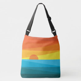 Bolso Cruzado Bonita puesta de sol y olas de mar