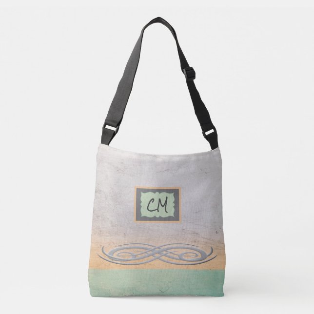 Bolso Cruzado Bonito Monogramado Pastel Tote Bag (Anverso)