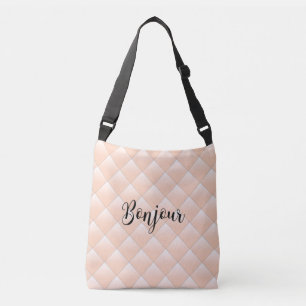 Bolso Cruzado Bonjour Hello Diamond Quilt Pattern Moderno