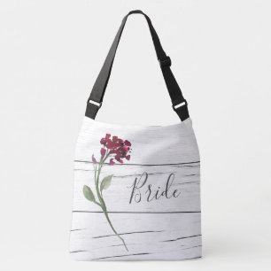 Bolso Cruzado Borgoña Floral Elegante Rústica de color de agua n