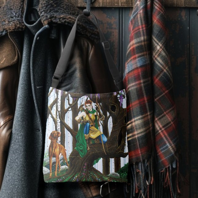 Bolso Cruzado Bosque de elfo de perro de Vizsla (Subido por el creador)