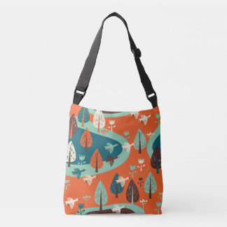 Bolso Cruzado Bosque Geese: La escena de la naturaleza vintage