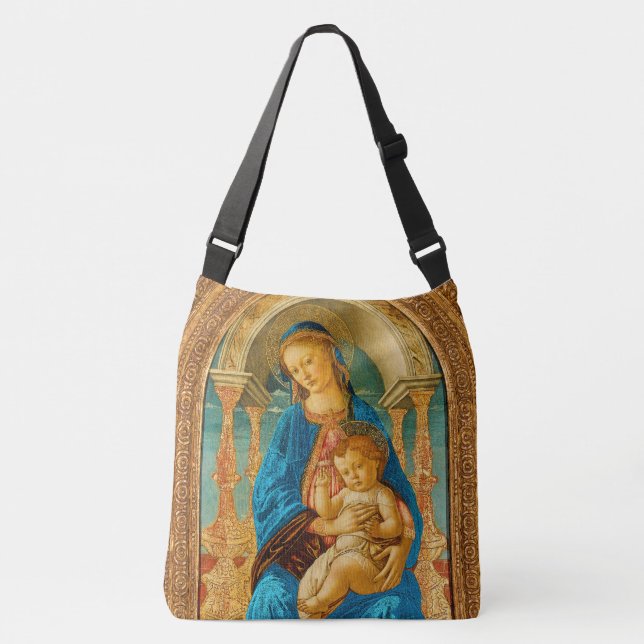 Bolso Cruzado Botticelli (1445-1510) Madonna & Child Enthroned (Anverso)