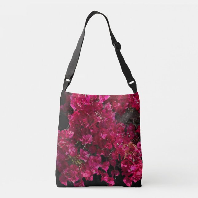 Bolso Cruzado Bougainvillea Red Tropical Vining Shrub Foto (Reverso)