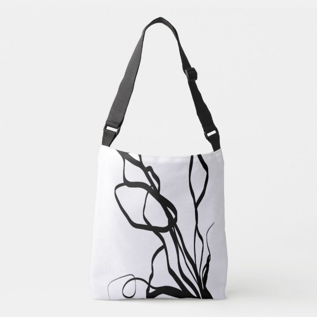 Bolso Cruzado Bouquet Blanc: Resumen blanco y negro (Anverso)