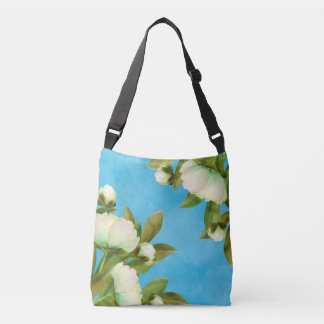 Bolso Cruzado Bouquet floral de peonies blancos
