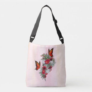 Bolso Cruzado Bouquets de Rubor, Borgoña y rosas blancas