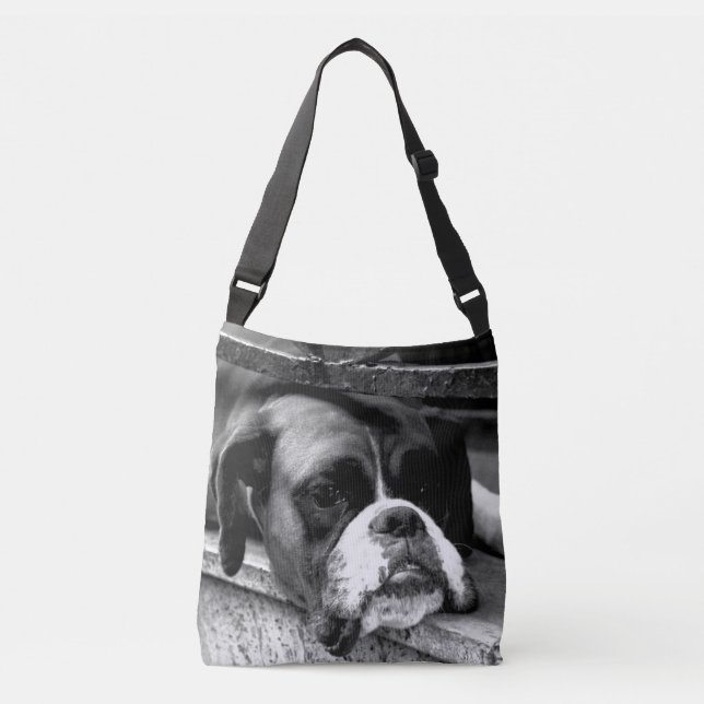 Bolso Cruzado Boxer Dog En Windowsill cbcna (Anverso)