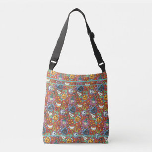 BOLSO CRUZADO BRAZO, GATO, FANTASMA, COLORIDO JARDÍN DEL PUEBLO 