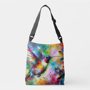 Bolso Cruzado Brillante Impresionista Colorido Hummingbird