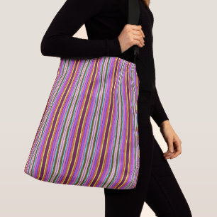 Bolso Cruzado Brillante y Audaz Rayas Retro Multi Color 