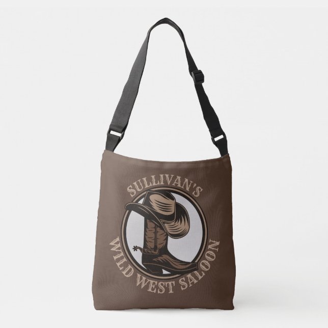 Bolso Cruzado Brotes de Cowboy West Saloon personalizados (Anverso)
