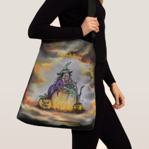 Bolso Cruzado Bruja y gato negro, ¡Feliz Halloween!