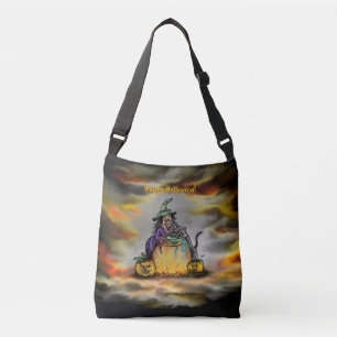 Bolso Cruzado Bruja y gato negro, ¡Feliz Halloween!