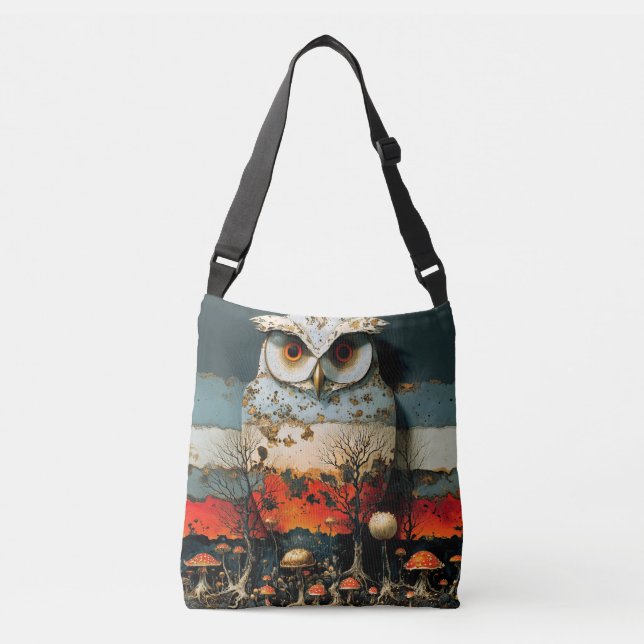 Bolso Cruzado Búho blanco grande (Anverso)