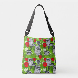 Bolso Cruzado Búho en rosas rojas