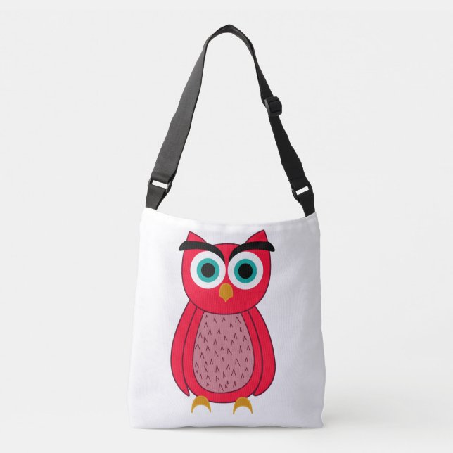 Bolso Cruzado Búho rosa lindo (Anverso)