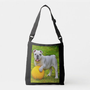 Bolso Cruzado Bulldog inglés lindo Bulldog de baloncesto con reg