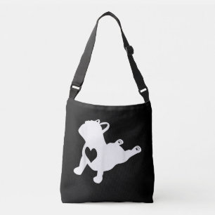Bolso Cruzado Bulldog Yoga Pose Love Heart Workout Gift