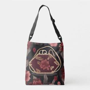 Bolso Cruzado Burgundy Gold Purse AI art